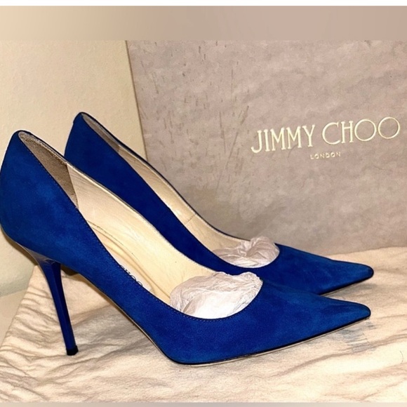 Jimmy Choo Pump in Blue Aegean Suede - Picture 5 of 7